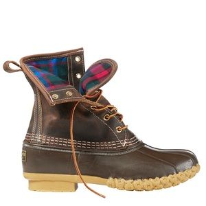 8” Flannel lined bean boot - size 8